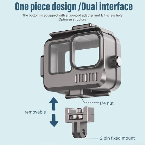 Water Proof Case, 40M Protective Diving Housing with 9H Tempered Glass Dual Cold Shoe Mount, Drop Resistance Cover, for Go Pro 11 10 9 in Saudi Arabia