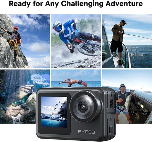 AKASO Brave 7 LE Action Camera with MicroSDXC U3 Card and Handlebar Clamp Mount Accessories Kit Bundle in Saudi Arabia