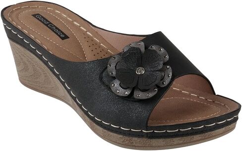 G.C. Shoes Women's Naples White Wedge Sandals in Saudi Arabia