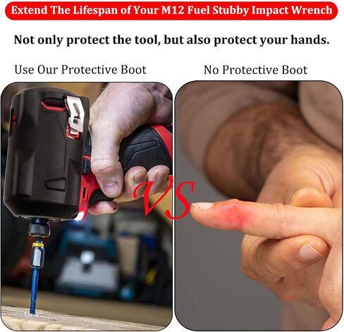 49-16-2554 Impact Driver Protective Boot Fits Milwaukee M12 FUEL 3/8in. and 1/2in. Stubby impact wrenches 2554-20 2555-20 2555P-20,Durable Rubber Cover,Black (Boot Only) in Saudi Arabia
