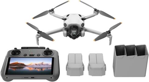 DJI Mini 4 Pro Drone Fly More Combo Plus مع بطاريات عالية السعة، حزمة مع بطاقة ذاكرة 128 جيجابايت، ضوء LED، وسادة هبوط 20 بوصة in Kuwait