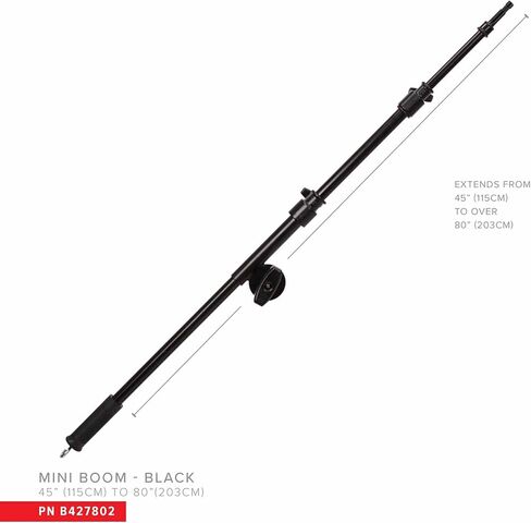 Matthews Mini Boom – Heavy-Duty Steel Arm for Lights & Cameras – Extends 45"–80", 5/8" Mount, Counterweight Hook – for Filmmakers, Photographers & Creators (Black) in Saudi Arabia