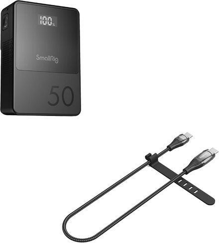 بطارية SMALLRIG V Mount VB50 وكابل USB C إلى C بقدرة 240 واط مع شاشة LED in Saudi Arabia