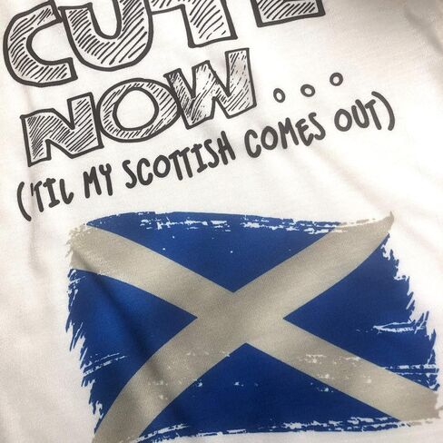 Cute Now... 'Til My Scottish Comes Out Infant Baby Scotland Flag Short Sleeve Bodysuit Shirt in Saudi Arabia