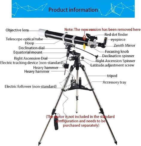 Monoculars Telescope, HD Stargazing Telescope，Refractor Telescopes，80mm Aperture 900mm Astronomical Telescopes with Adjustable Tripod and Smart Phone Stand in Saudi Arabia