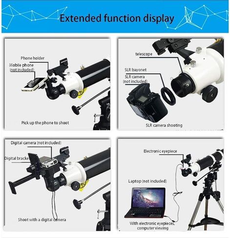 Monoculars Telescope, HD Stargazing Telescope，Refractor Telescopes，80mm Aperture 900mm Astronomical Telescopes with Adjustable Tripod and Smart Phone Stand in Saudi Arabia