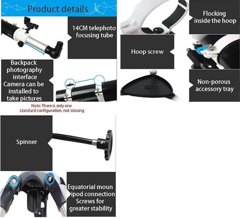 Monoculars Telescope, HD Stargazing Telescope，Refractor Telescopes，80mm Aperture 900mm Astronomical Telescopes with Adjustable Tripod and Smart Phone Stand in Saudi Arabia