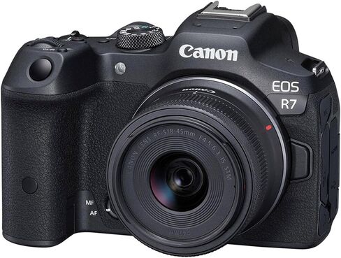 Canon EOS R7 Mirrorless Camera with 18-45mm and 55-210mm Lens + 128 GB Memory + Hood + Extra Battery + Filters + Tripod + More (32pc Bundle), Black (Renewed) in Saudi Arabia