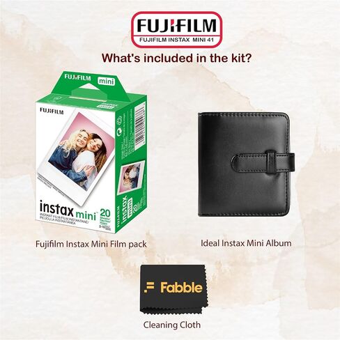 فيلم Fujifilm Instax Mini Twin Pack الفوري (20 صورة)، مع ألبوم أسود مثالي Instax Mini (يحمل 32 صورة) in Saudi Arabia