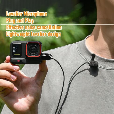 ميكروفون Lavalier متعدد الاتجاهات ذو حساسية عالية ومشبك على ميكروفون طية صدر السترة لملحقات كاميرا Ace Pro Action عبر الإنترنت وتصوير مدونة فيديو مباشرة in Saudi Arabia