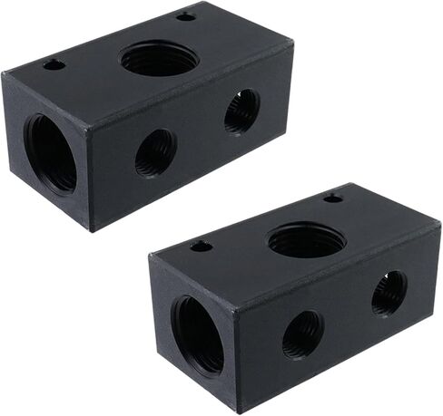 Air Manifold,4 Way 3 Port Air Compressor Manifold,Air Hose Inline Manifold Block Splitter,Pneumatic Manifold Air Distribution Connector for Pneumatic Air Compressor in Kuwait