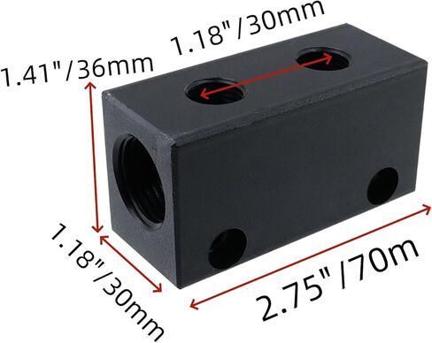 Air Manifold,4 Way 3 Port Air Compressor Manifold,Air Hose Inline Manifold Block Splitter,Pneumatic Manifold Air Distribution Connector for Pneumatic Air Compressor in Kuwait