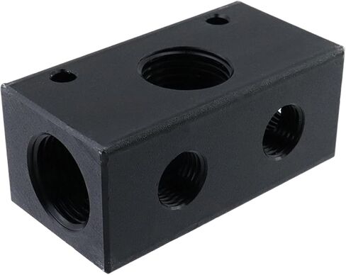 Air Manifold,4 Way 3 Port Air Compressor Manifold,Air Hose Inline Manifold Block Splitter,Pneumatic Manifold Air Distribution Connector for Pneumatic Air Compressor in Kuwait