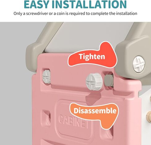 UNICOO® Magic Castle Kids Toy Storage & Bookshelf Organizer with 14 Easy-Pull Bins, Durable HDPE Material, Multifunctional Play Collection with Painting Board & Telescope, Children's Bookcase (Brown) in Kuwait