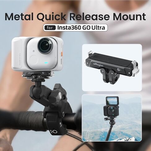 حامل مغناطيسي سريع التحرير لـ Insta360 Go Ultra، مع منفذ ملولب 1/4 بوصة لملحقات حوامل ثلاثية القوائم لعصي سيلفي 360 Go Ultra، سبائك الألومنيوم لحامل كاميرا insta360 in Saudi Arabia
