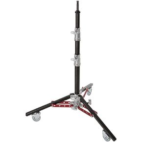 Matthews Studio Equipment Professional Monitor Stand II with or Without Casters – Double Riser, 70 lb Capacity, 75" Max Height, Military Black Chrome Finish, Smooth Mobility (Wheels Included) in Kuwait