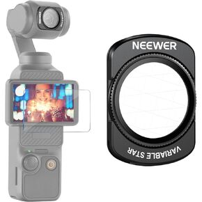 مرشح نجمي قابل للتعديل من NEEWER 4/8 نقطة متوافق مع ملحقات DJI Osmo Pocket 3 Creator Combo، مرشح عدسة كاميرا Gimbal زجاجي بصري متعدد الطبقات مغناطيسي مع واقي شاشة، FL-C38 in Kuwait