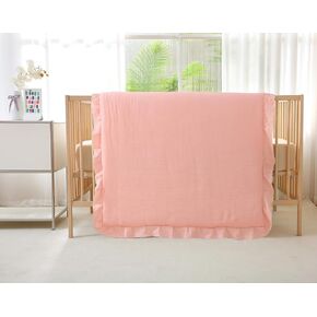 طقم سرير أطفال مكون من 3 قطع من قطن الموسلين للفتيات والأولاد، طقم لحاف سرير ناعم للغاية يسمح بالتهوية مع لحاف سرير بديل مكشكش لطيف، ملاءة جاهزة، كيس وسادة، مناسب لجميع المواسم (بيج) in Kuwait