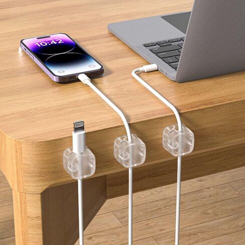 6Pack Color Cord Organizer Magnetic Cable Holder Clips - Desk Cable Management Clips, Charger Cord [Smooth Adjustable] for Nightstand Ofiice(Blue 6P) in Saudi Arabia