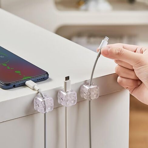 6Pack Color Cord Organizer Magnetic Cable Holder Clips - Desk Cable Management Clips, Charger Cord [Smooth Adjustable] for Nightstand Ofiice(Blue 6P) in Saudi Arabia