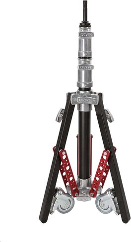 Matthews Studio Equipment Professional Monitor Stand II with or Without Casters – Double Riser, 70 lb Capacity, 75" Max Height, Military Black Chrome Finish, Smooth Mobility (Wheels Included) in Kuwait