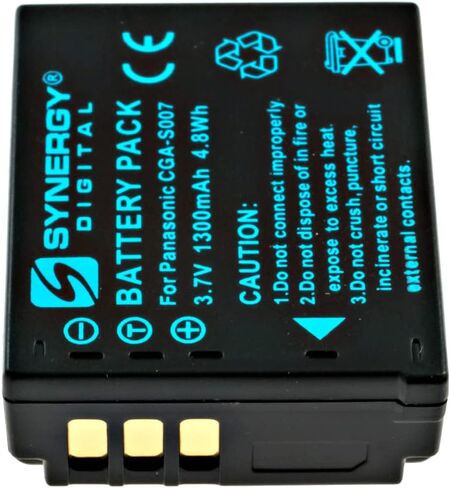 Synergy Digital Digital Camera Batteries, Compatible with Lenmar DLP-007 Digital Camera Batteries (li-ion, 3.7V, 1300 mAh), Set of 5 in Saudi Arabia
