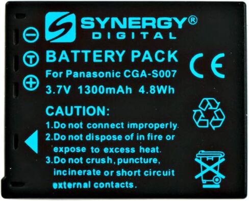 Synergy Digital Digital Camera Batteries, Compatible with Lenmar DLP-007 Digital Camera Batteries (li-ion, 3.7V, 1300 mAh), Set of 5 in Saudi Arabia