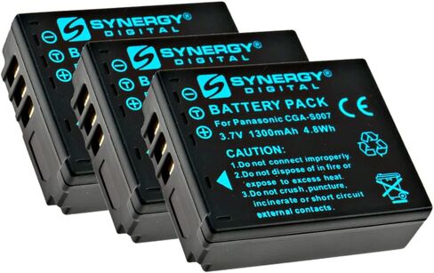 Synergy Digital Digital Camera Batteries, Compatible with Lenmar DLP-007 Digital Camera Batteries (li-ion, 3.7V, 1300 mAh), Set of 5 in Saudi Arabia