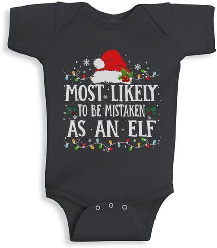 TATY Kids Most Likely To Be Mistaken As An Elf Christmas Baby Infant Bodysuit in Saudi Arabia