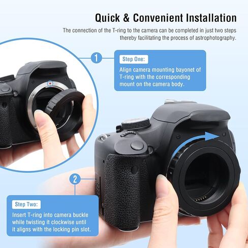 Astromania Metal T-Ring Adapter for Nikon DSLR/SLR - Bundle with - M48-T2 Adapter in Saudi Arabia