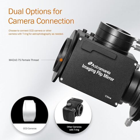 Astromania Metal T-Ring Adapter for 42mm Pentax-k Camera DSLR/SLR - Bundle with - 1.25 Inch Flip Mirror for Telescope in Saudi Arabia