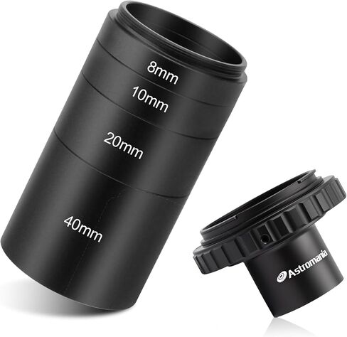 Astromania T-Ring Set for Canon EOS SLR/DSLR Cameras - Bundle with - T2-Extension Tube Kit 8 10 20 40mm in Saudi Arabia
