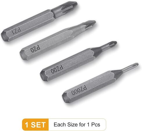 HARFINGTON 4pcs PZ000-PZ1 Pozi Screwdriver Bit Set 5/32" Hex Shank 28mm Magnetic Phillips Slotted Head Hex Bits S2 Steel Screw Driver Bit for Electric Manual Screwdrivers Precision Repair in Saudi Arabia