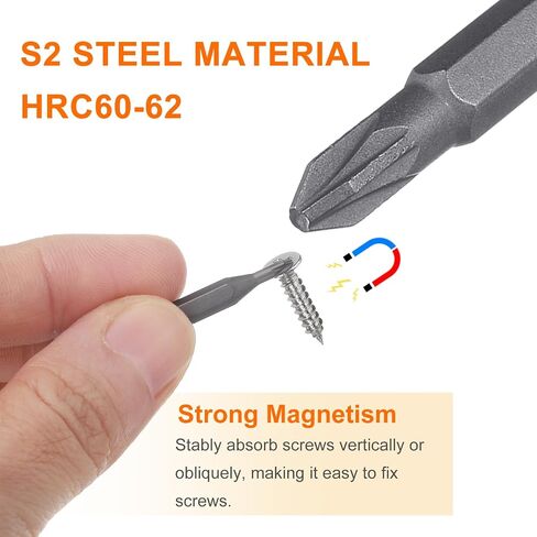 HARFINGTON 4pcs PZ000-PZ1 Pozi Screwdriver Bit Set 5/32" Hex Shank 28mm Magnetic Phillips Slotted Head Hex Bits S2 Steel Screw Driver Bit for Electric Manual Screwdrivers Precision Repair in Saudi Arabia