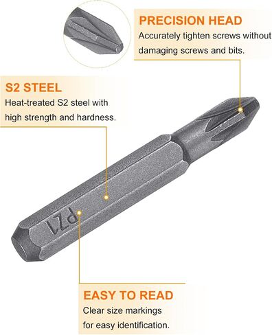 HARFINGTON 4pcs PZ000-PZ1 Pozi Screwdriver Bit Set 5/32" Hex Shank 28mm Magnetic Phillips Slotted Head Hex Bits S2 Steel Screw Driver Bit for Electric Manual Screwdrivers Precision Repair in Saudi Arabia