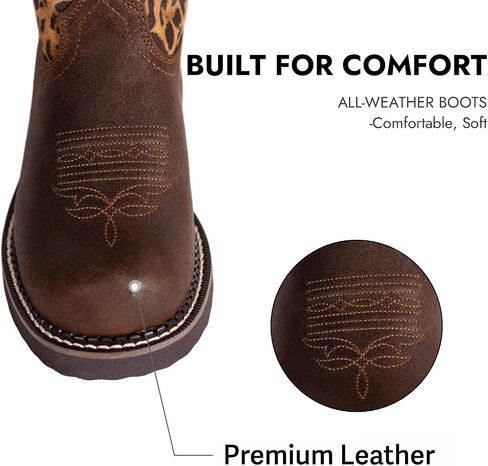 Women's Western Boots Cowboy Cowgirl Boots Ankel Boot Embroidered Stitched Chunky Heel Classic Fashion Boot in Kuwait