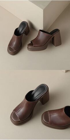 Women's Chunky Heel Thick Bottom Slippers Sandals New Fashion High Heels Wedding Party Dress Shoes in Saudi Arabia