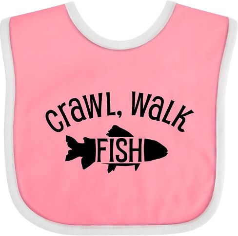 inktastic Crawl, Walk Fish Baby Bib in Saudi Arabia