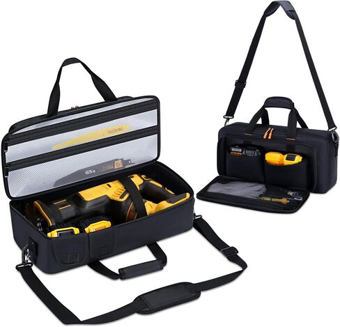 Reciprocating Saw Case Compatible with Dewalt Cordless Reciprocating Saw (DCS380B/DCS382B/ DCS389B/ DCS380P1) and Milwaukee Fuel Sawzall, Carrying Bag for Fuel Sawzall with Multiple Pockets in Saudi Arabia