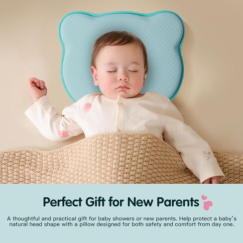 Organic Baby Infant Cushion Cotton Cover Comfortable Machine-Washable Head and Neck Support Baby Registry Must Have Memory Foam Donut Pillow in Saudi Arabia