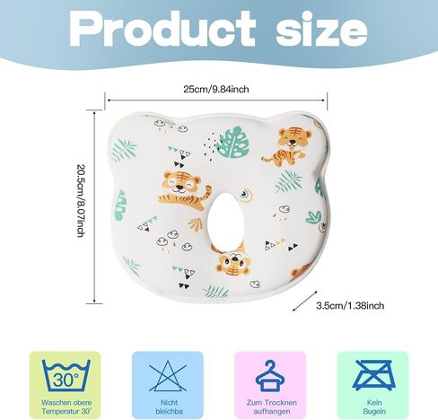 Organic Baby Infant Cushion Cotton Cover Comfortable Machine-Washable Head and Neck Support Baby Registry Must Have Memory Foam Donut Pillow in Saudi Arabia