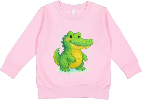 inktastic Cute Green Crocodile Cartoon Illustration Toddler Sweatshirt in Saudi Arabia