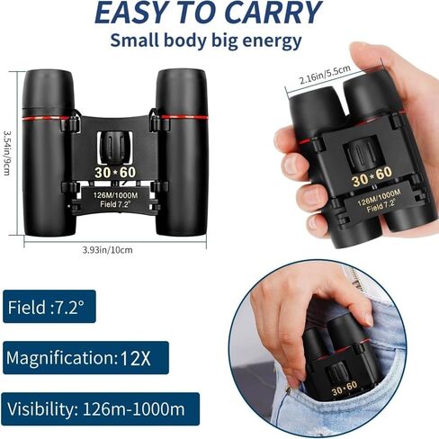 8x21 Binoculars Compact Adults and Kids with Upgraded Phone Adapter, Lightweight Foldable Binoculars, High Power Easy Focus Binocular for Bird Watching,Travel,Sightseeing in Saudi Arabia