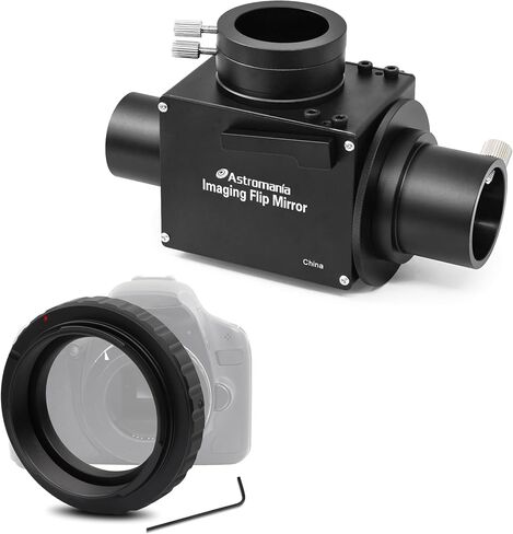 Astromania Metal T-Ring Adapter for Canon EOS DSLR/SLR - Bundle with - 1.25 Inch Flip Mirror for Telescope with Eyepiece Adapter in Saudi Arabia