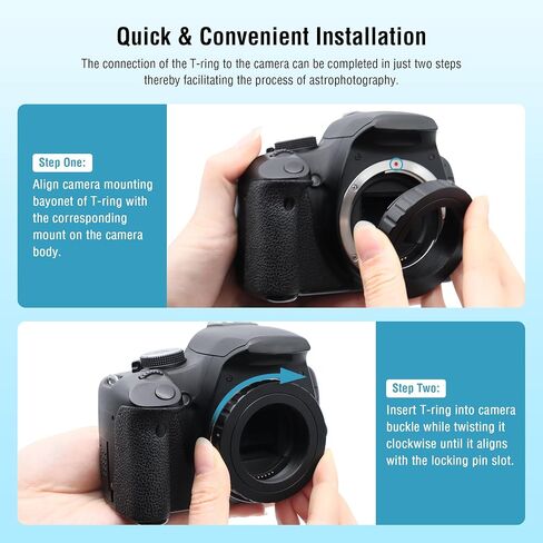 محول حلقة معدنية على شكل حرف T من Astromania لكاميرا Nikon DSLR/SLR - حزمة مع - عدسة SWA 1.25 بوصة/2 بوصة 17 مم 70 درجة ومحول M43-M42 in Saudi Arabia