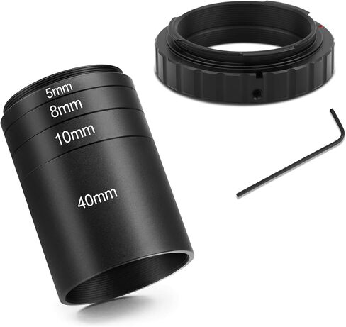 Astromania Metal T-Ring Adapter for Nikon DSLR/SLR - Bundle with - T2-Extension Tube Kit 5 8 10 40mm in Saudi Arabia
