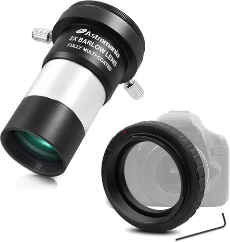 Astromania Metal T-Ring Adapter for Canon EOS DSLR/SLR - Bundle with - 2X Barlow Lens Upgraded 1.25 inch in Saudi Arabia