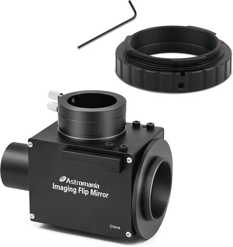 Astromania Metal T-Ring Adapter for Nikon DSLR/SLR - Bundle with - 1.25 Inch Flip Mirror for Telescope in Saudi Arabia