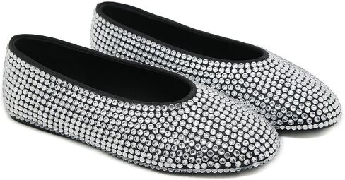 STUPMARY Women Flats Shoes Round Toe Slip On Studded Crystal Casual Driving Comfort Ballet Dance Shoes in Saudi Arabia