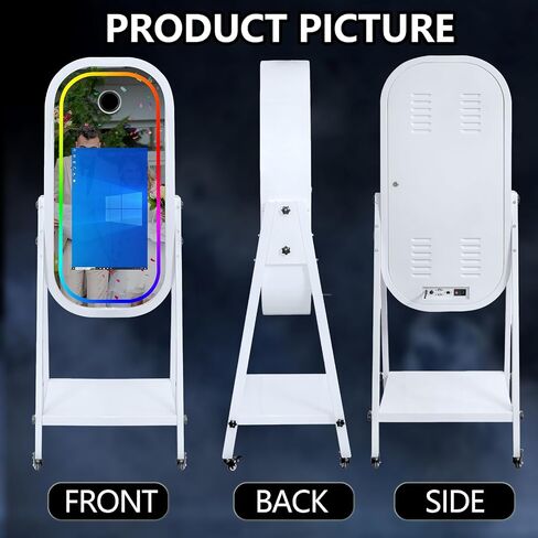 Mirror Photo Booth with Mini PC 21.5in Touch Screen Selfie DSLR Magic Photobooth Machine with Software RGB Light and Flight Case for Event Rental Wedding Party (Machine+Camera) in Kuwait